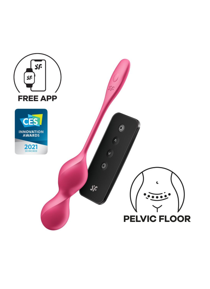Boules de Geisha vibrantes télécommandées fushia Love Birds 2 Satisfyer - CC597866